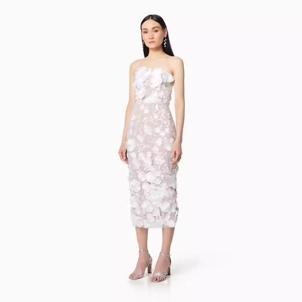 Stilla | Elegant Bodycon Off-Shoulder Midi Kjole