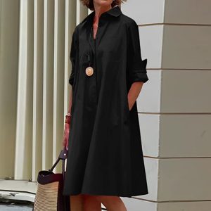 Stilla | Kjole Med Elegante Lange Ærmer Levere