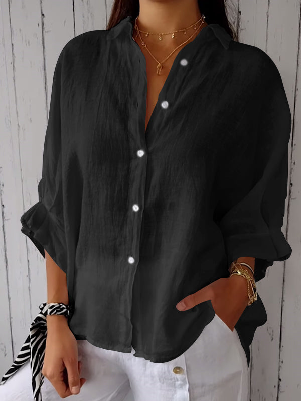 Stilla | Relaxed Fit Bomulds Linned Sommer Skjorte