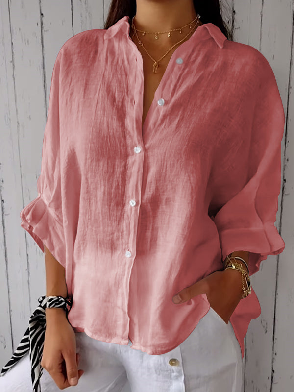 Stilla | Relaxed Fit Bomulds Linned Sommer Skjorte