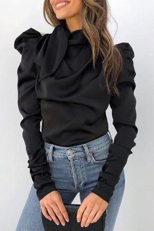 Stilla | Street Solid Fold Halv En Turtleneck Toppe Levere