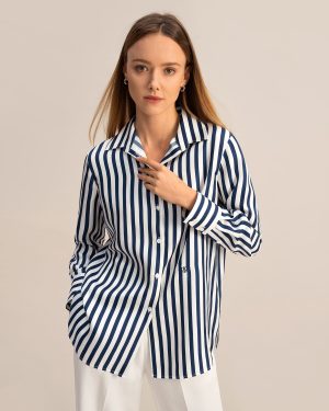 Stilla | Stribet Silke skjorte