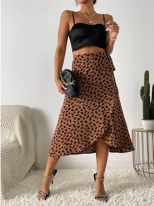 Stilla | Boho Afslappet Print Høj Talje Nederdel