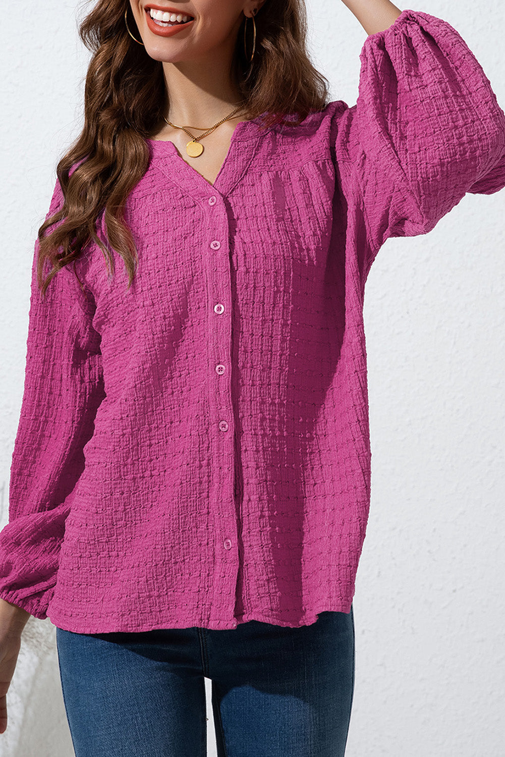 Stilla | Dot Balloon Sleeve Shirt