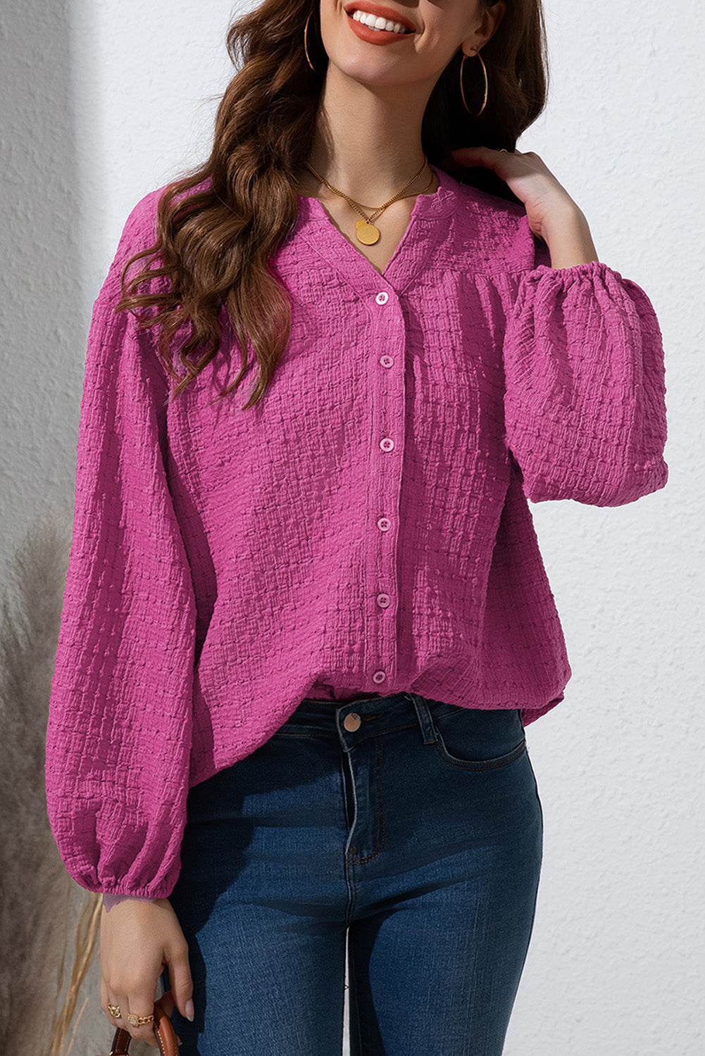 Stilla | Dot Balloon Sleeve Shirt