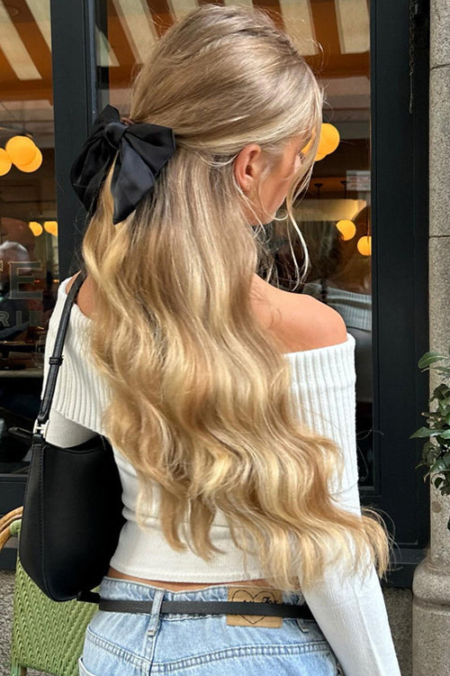 Stilla | Endearing Appeal Ribbet Strik Off the Shoulder Til Toppen Online nu