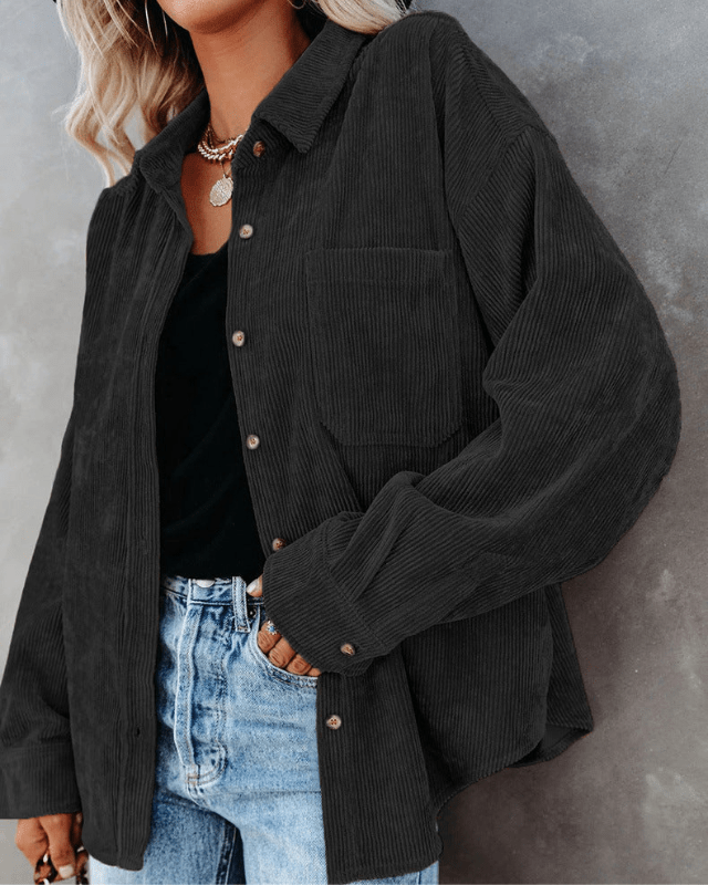Stilla | Dametop Behagelig Corduroy Bluse Tidløs Stil i Moderne Farver