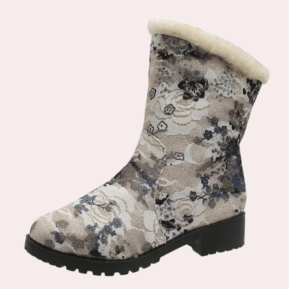 Stilla | Afslappede Sneboots med Blomster til Kvinder