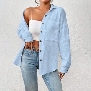 Stilla | Afslappet ButtonUp Skjorte til Kvinder Mode