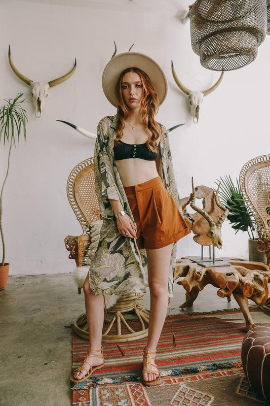Stilla | Kimono M/ Suede Bindebælte Mode