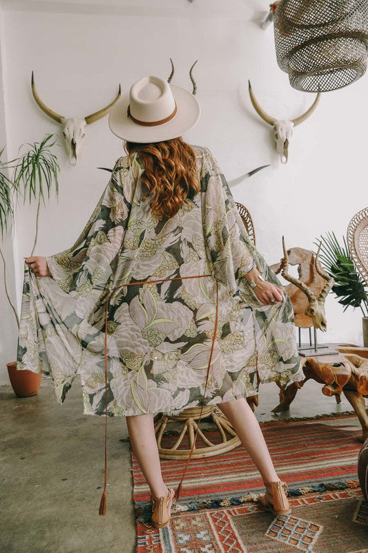 Stilla | Kimono M/ Suede Bindebælte Mode