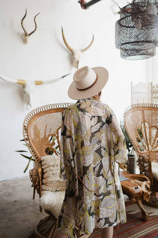 Stilla | Kimono M/ Suede Bindebælte Mode