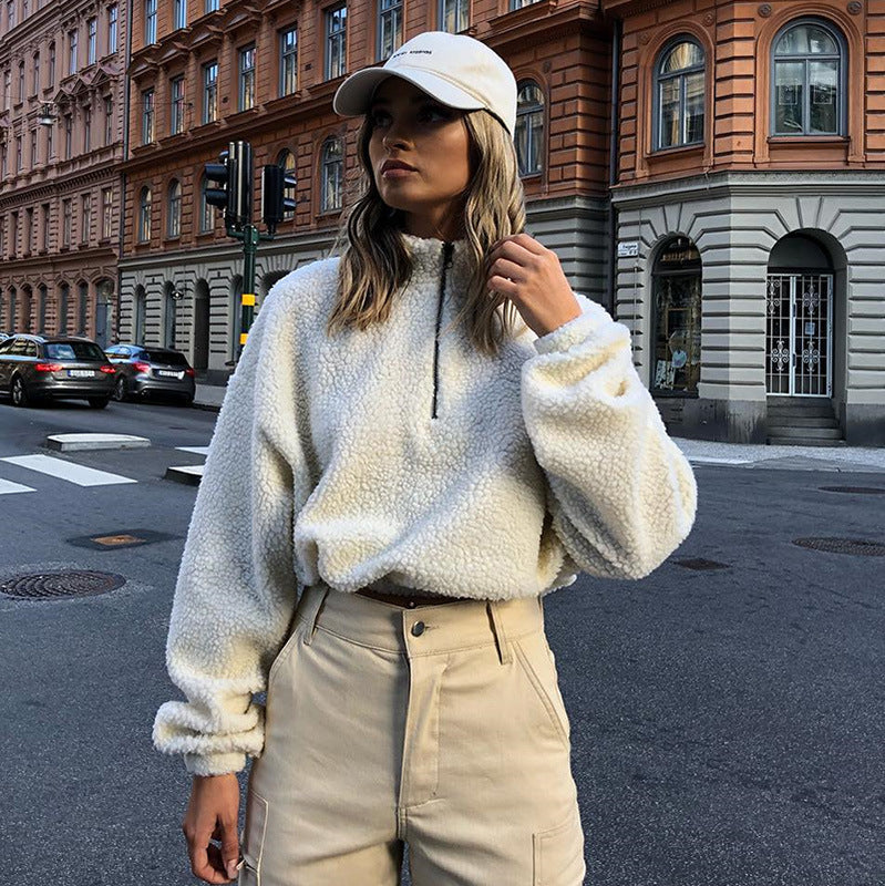 Stilla | Lambswool Zipper Langærmet Trøje Top
