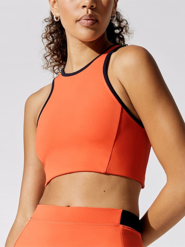Stilla | Orange Racerback Sport Bh Med Kontrastdetalje Rabat