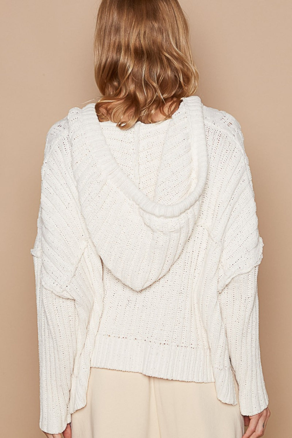 Stilla | Rib Væv Ærmer Hætte Kabel Strik Sweater
