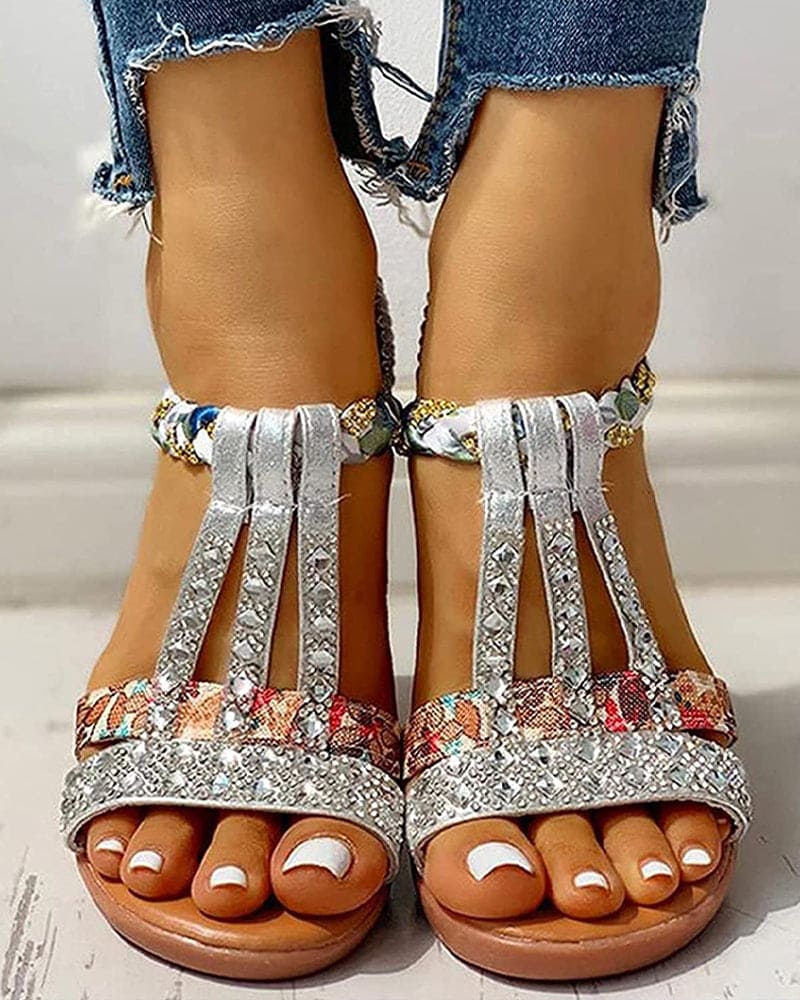Stilla | Strand sandal med Boho kilehæle Udsalg