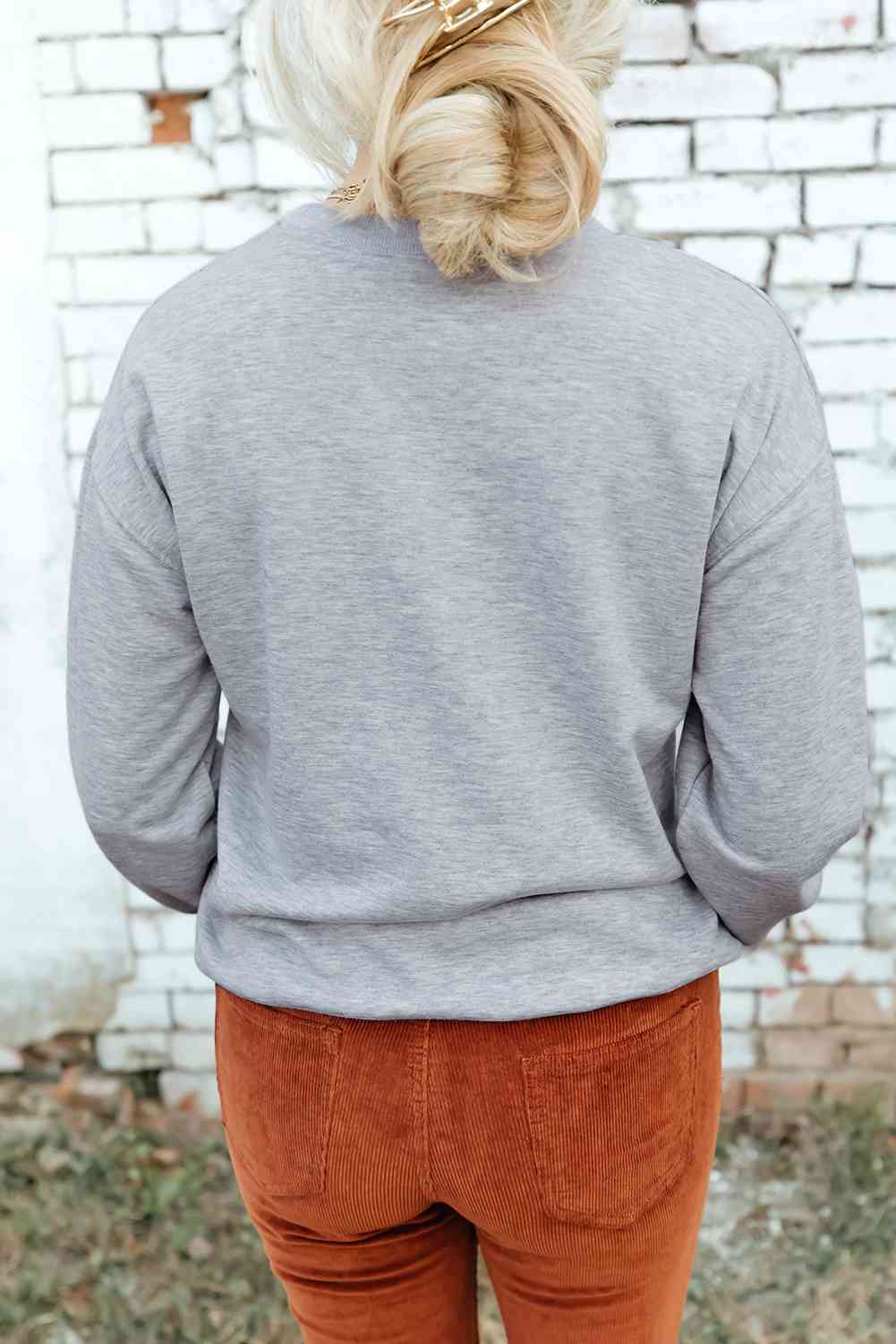 Stilla | Droppet Skulder Rund Hals Sweatshirt