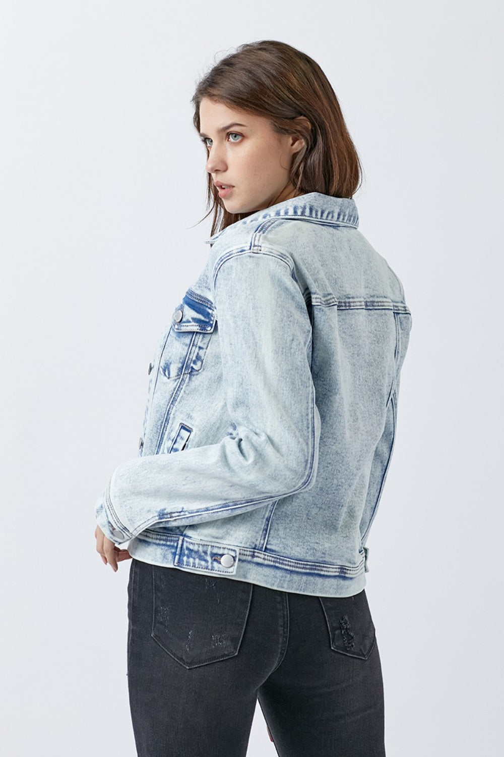Stilla | Knapper Op Vasket Denim Jakke