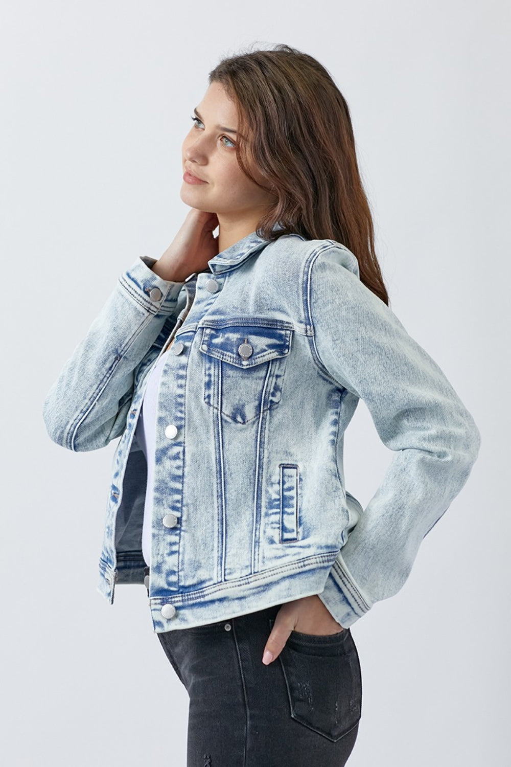 Stilla | Knapper Op Vasket Denim Jakke