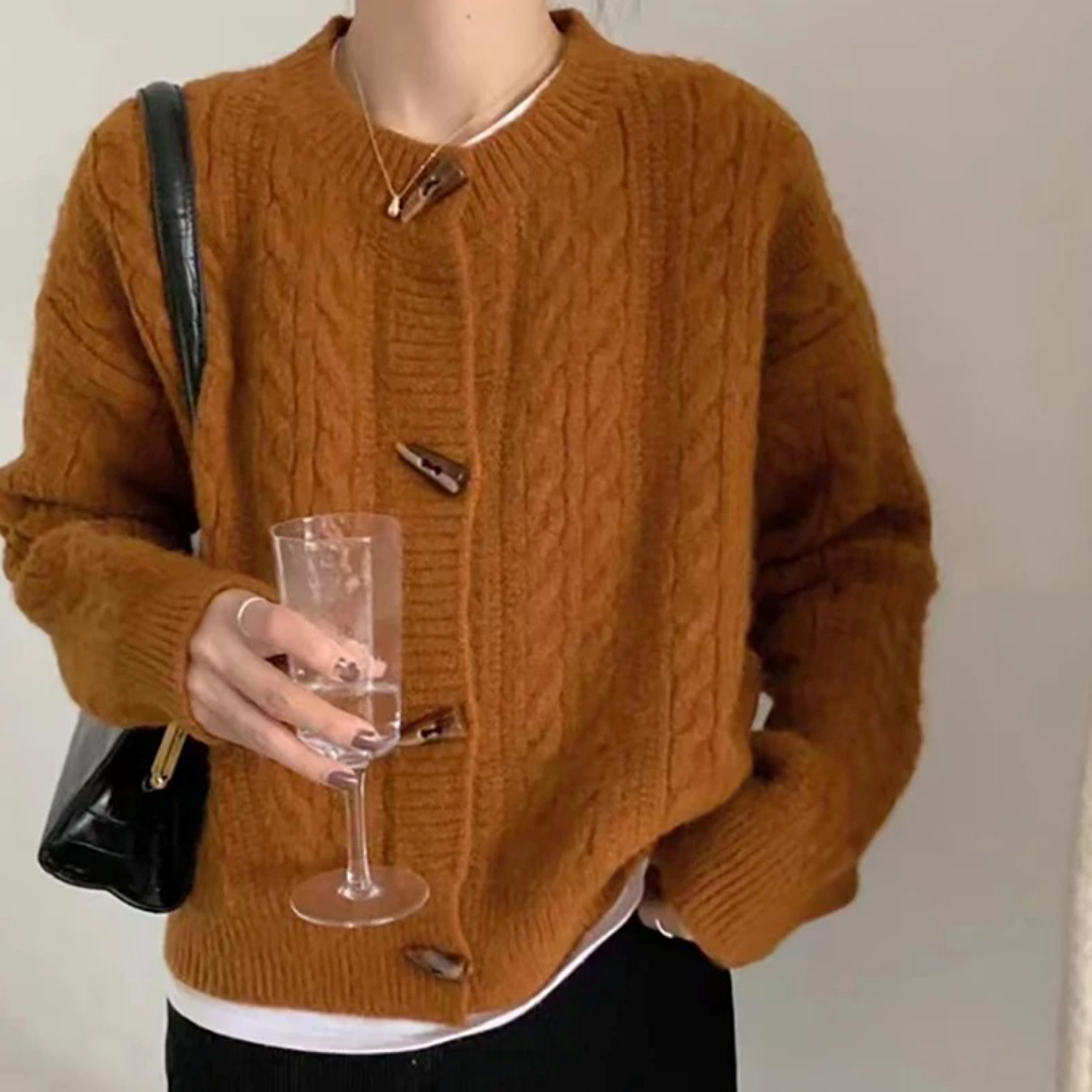 Stilla | Strikjakke Med Retro Knapper Foran