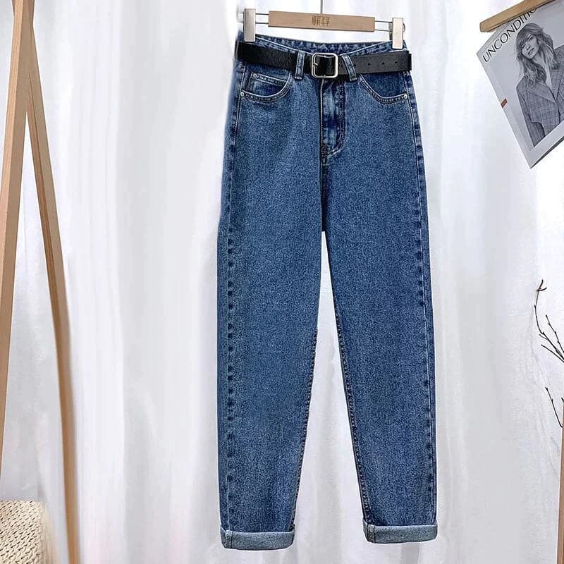 Stilla | Jeans Højtaljet Straight Leg Klassisk 5 Lomme Design Afslappet Komfort Rabat