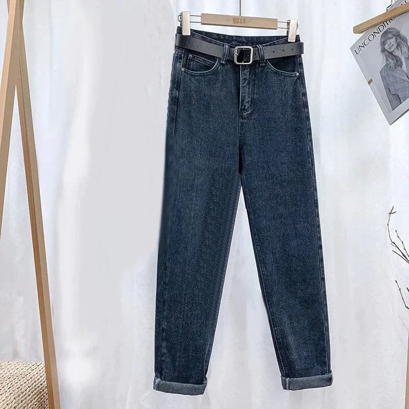 Stilla | Jeans Højtaljet Straight Leg Klassisk 5 Lomme Design Afslappet Komfort Rabat