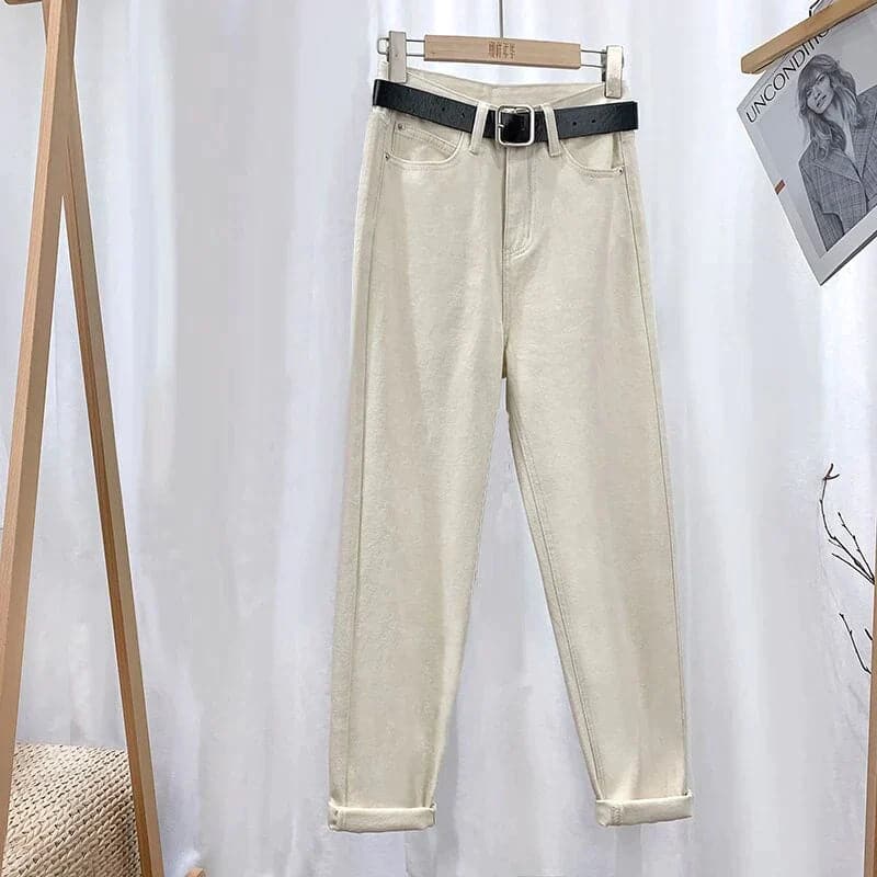 Stilla | Jeans Højtaljet Straight Leg Klassisk 5 Lomme Design Afslappet Komfort Rabat