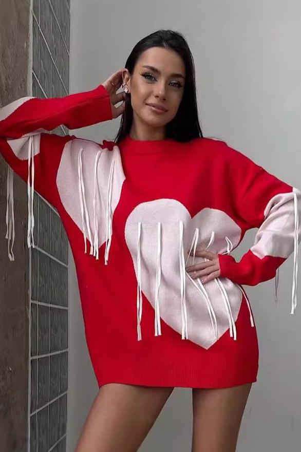 Stilla | Love Frynse Rund Hals Pullover Sweater