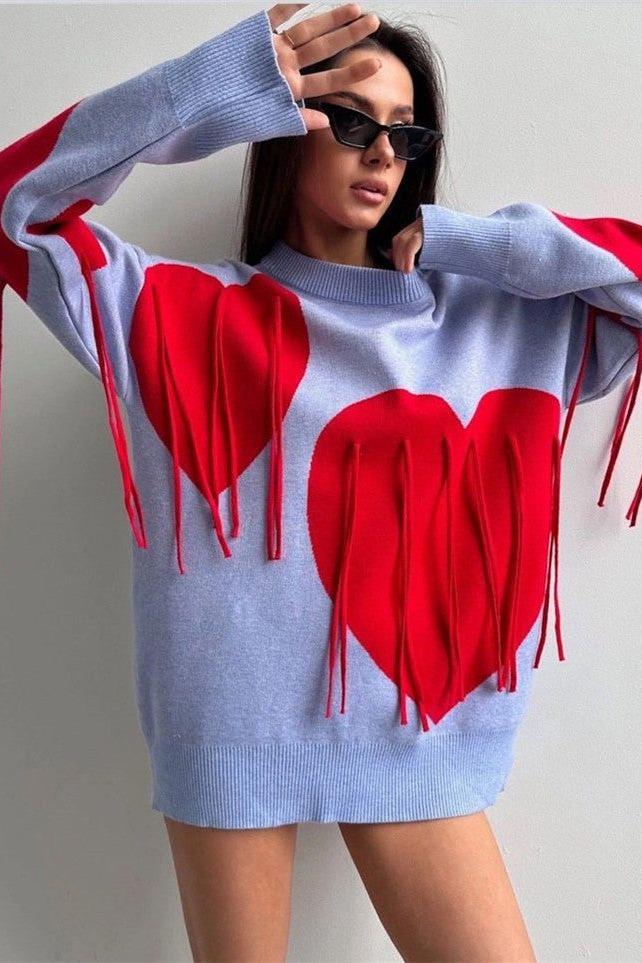 Stilla | Love Frynse Rund Hals Pullover Sweater