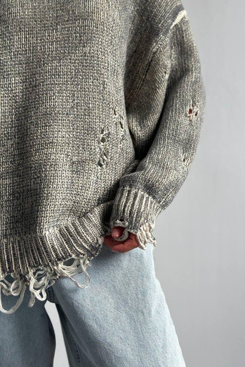 Stilla | Rund hals uld hul strik sweater