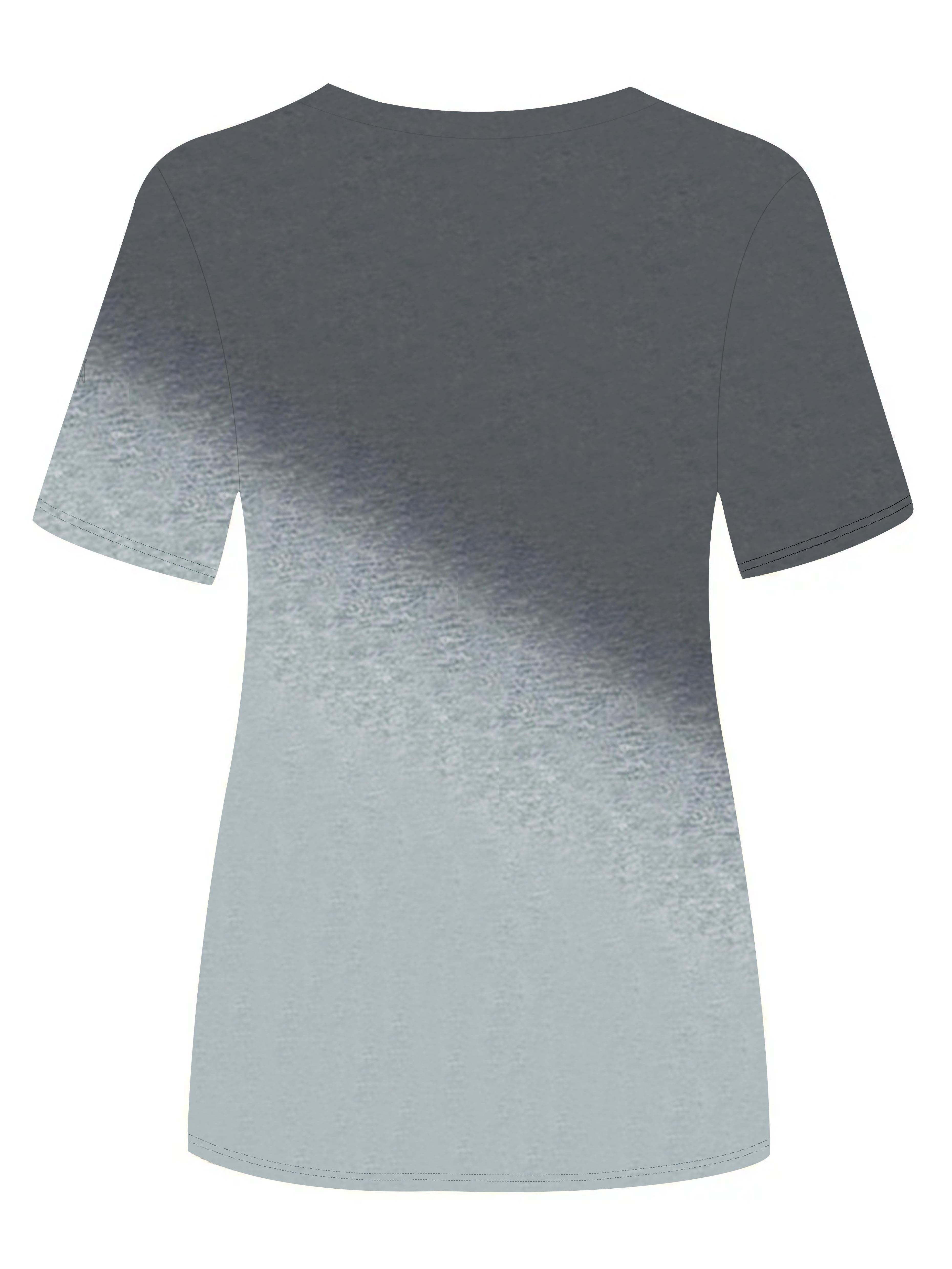 Stilla | T-Shirt Med Farveblokke Rund Hals, Kort Ærme, Afslappet, Let Top