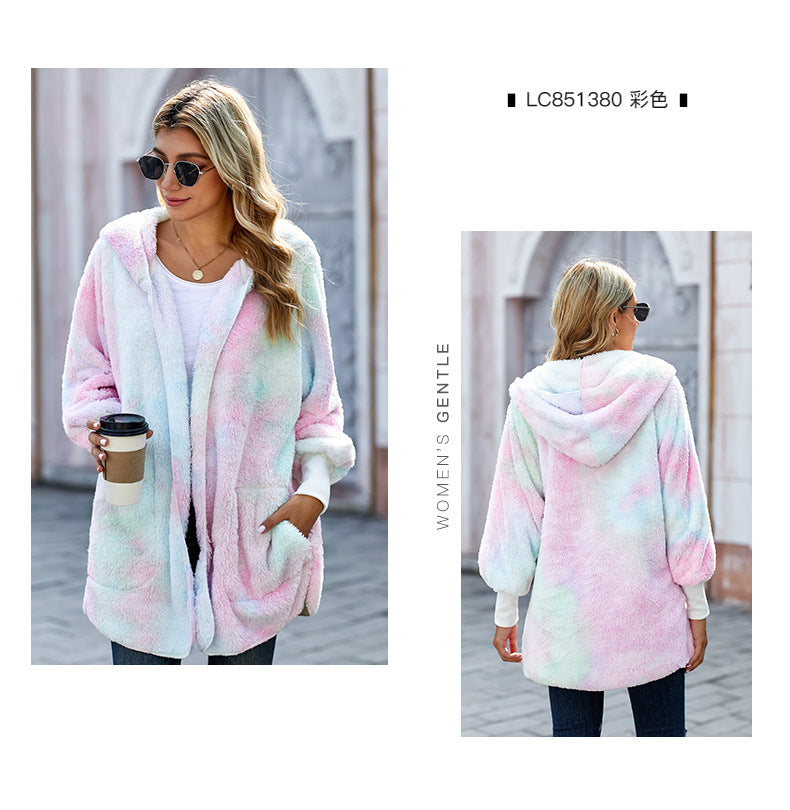 Stilla | Åben Front Fuzzy Fleece Hættepullover Trøje