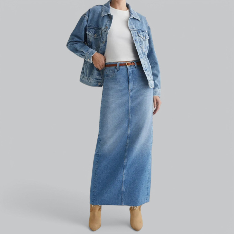 Stilla | Lang Jeans Nederdel Til Damer