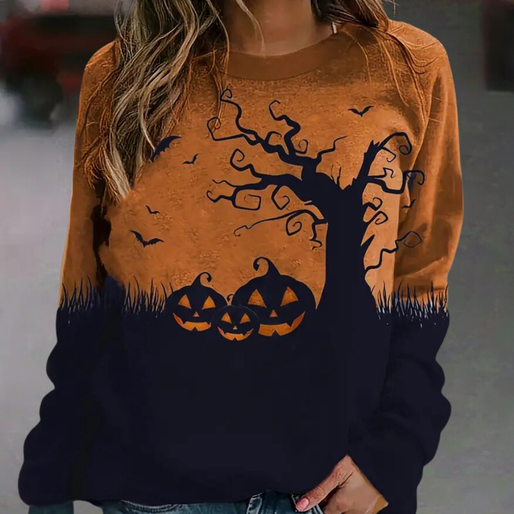 Stilla | Stilfuld Sweatshirt Til Halloween Damer Rabat