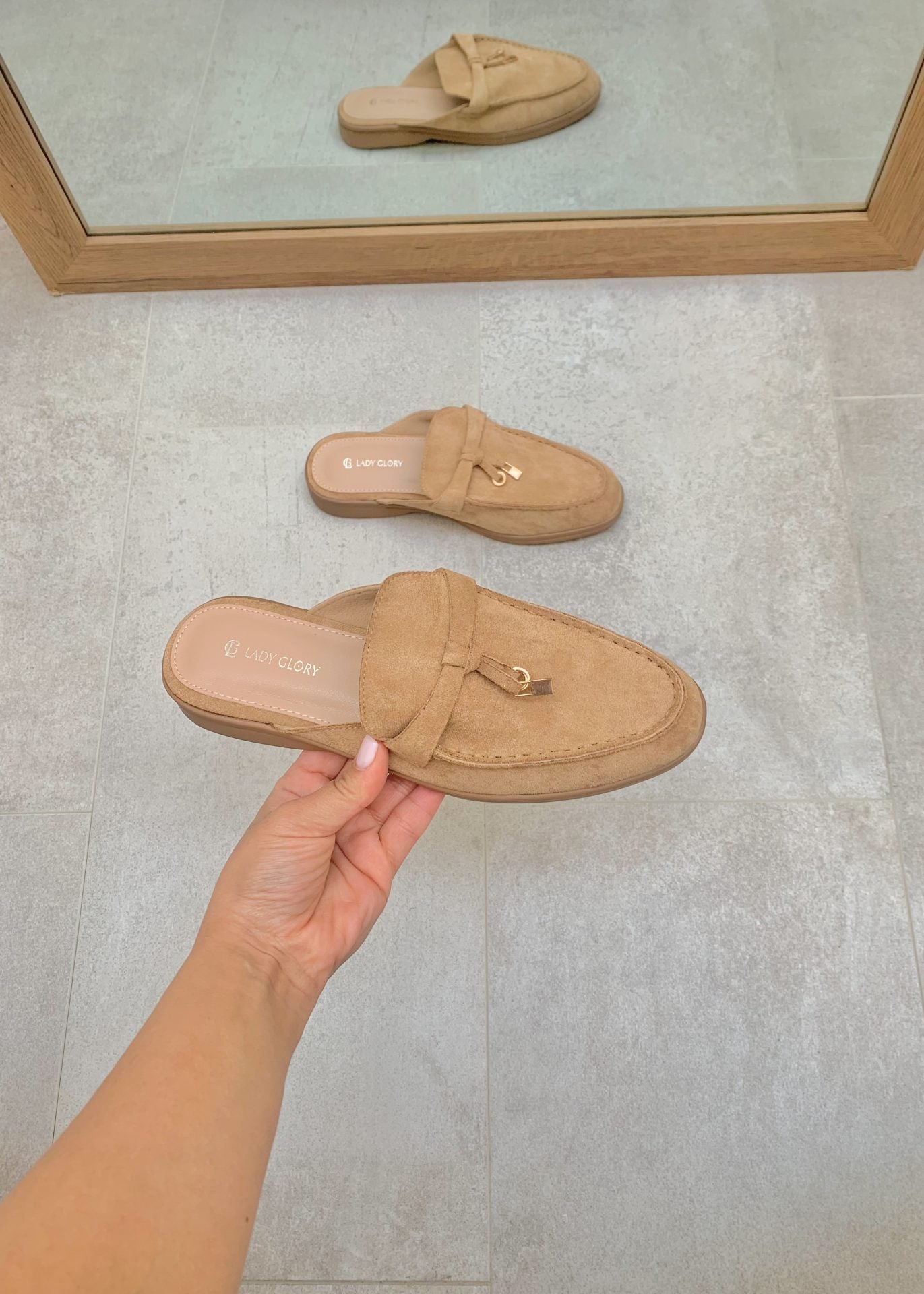 Stilla | Khaki Suede Sommer Hyttesko Med Frynsere