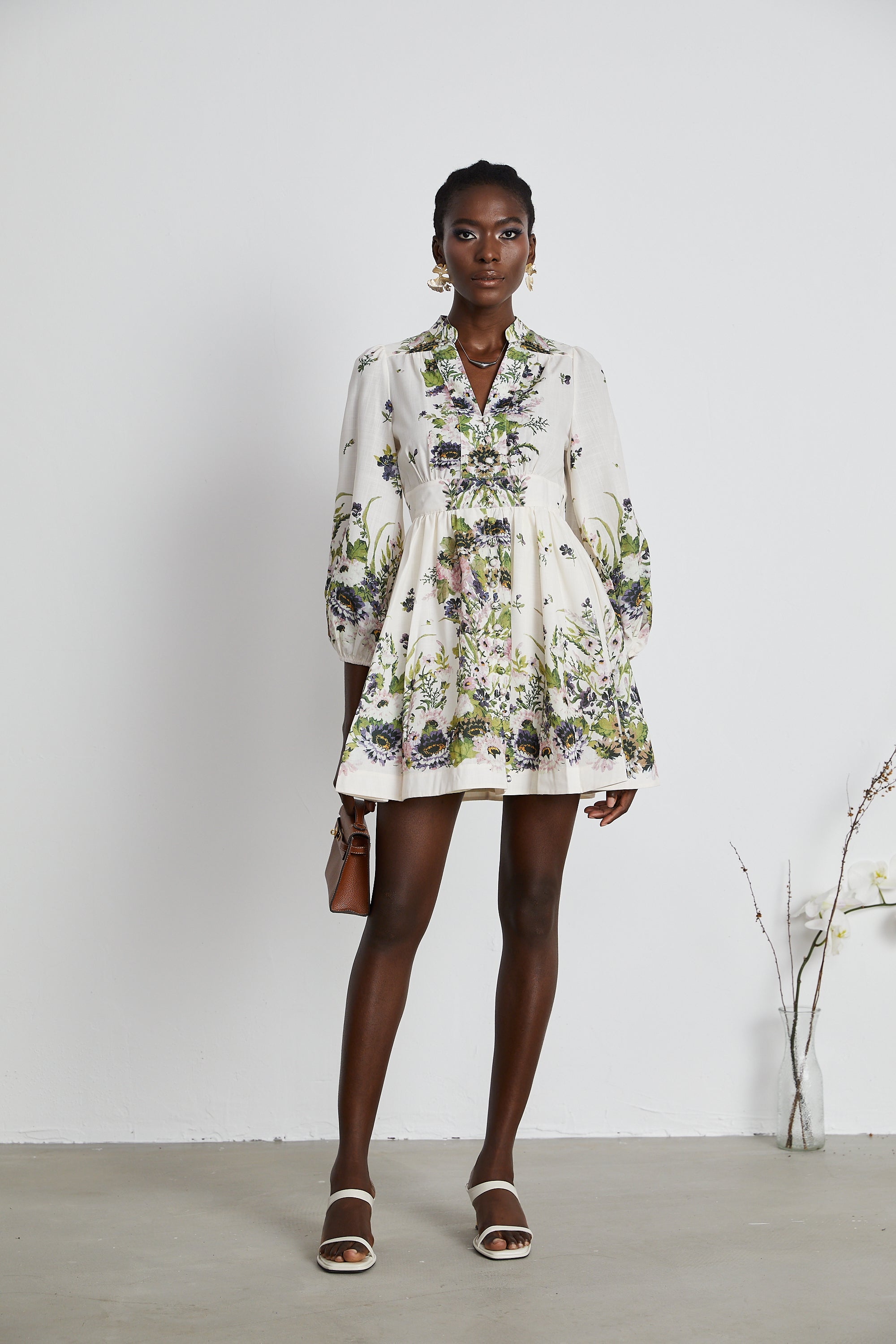 Stilla | Kort Floral Print Sommerkjole Online salg