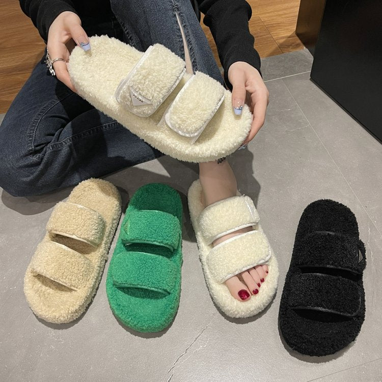 Stilla | Flad Plush Ensfarvet Velcro Sutsko Mode