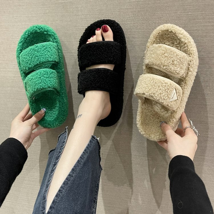 Stilla | Flad Plush Ensfarvet Velcro Sutsko Mode