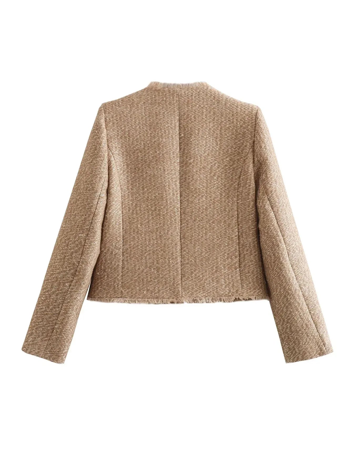 Stilla | Stilfuld Tweed Cropped Jakke