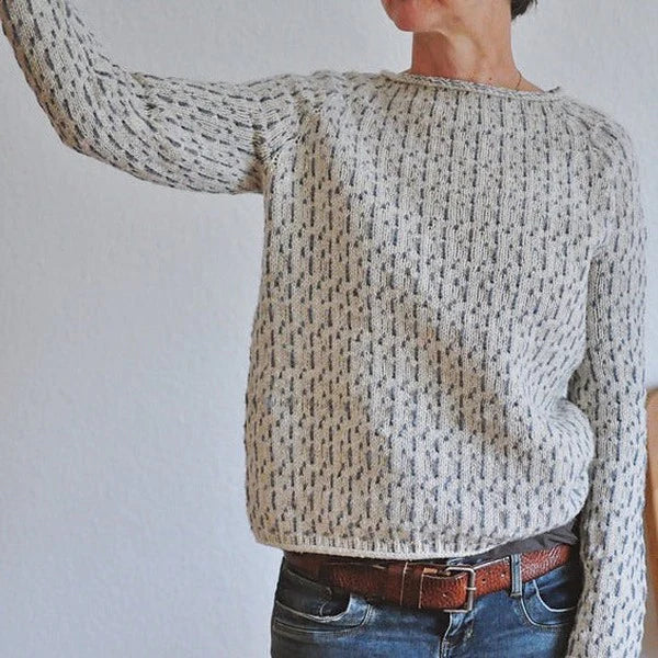 Stilla | Striksweater med Mønsterdetaljer Akryl & Bomuld Blød & Varm Online