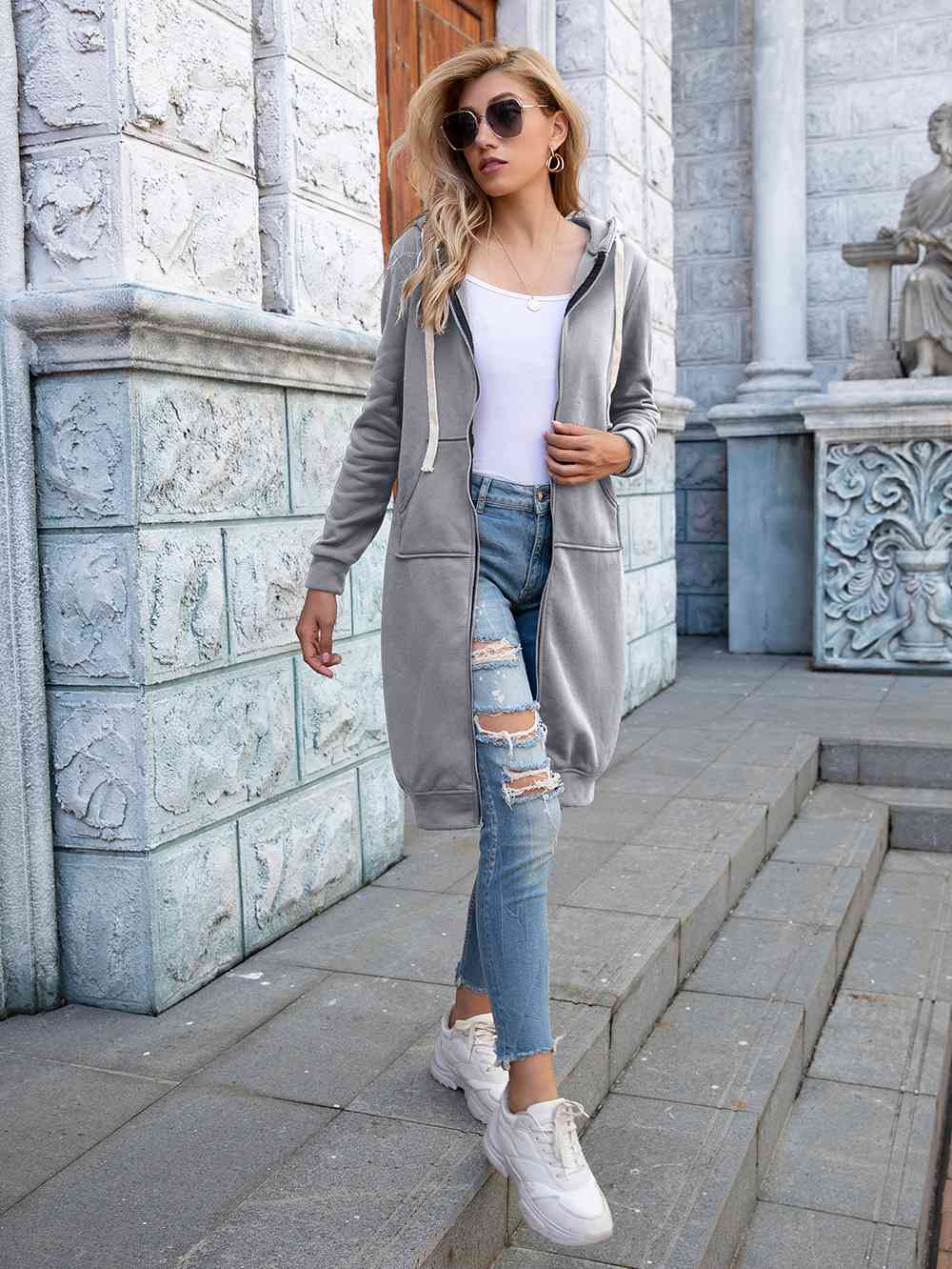 Stilla | up Langline Hoodie Med Lommer Online nu