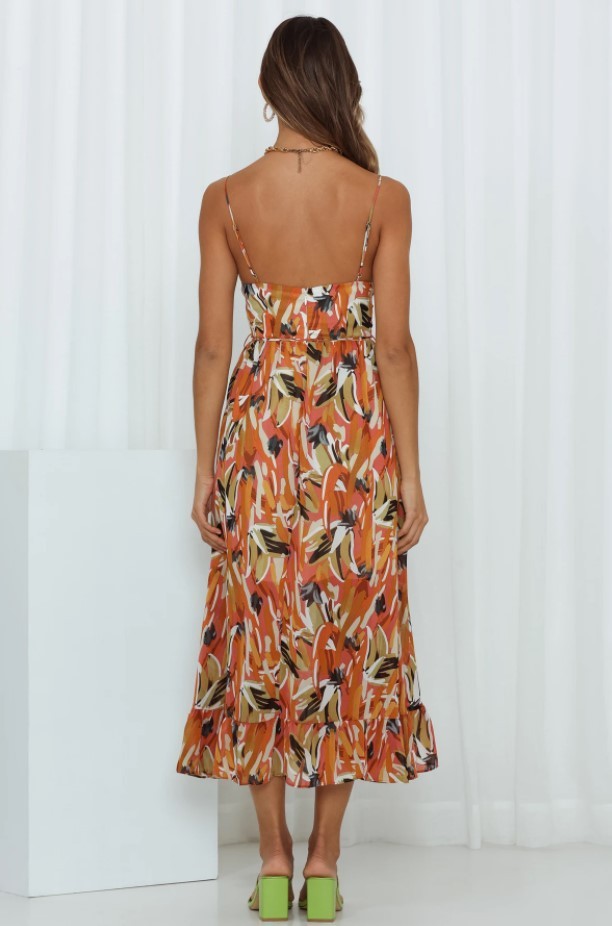 Stilla | Off Shoulder Boho Sling Print Kjole på udsalg