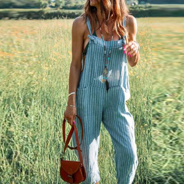 Stilla | Stribet Print Jumpsuit Online salg