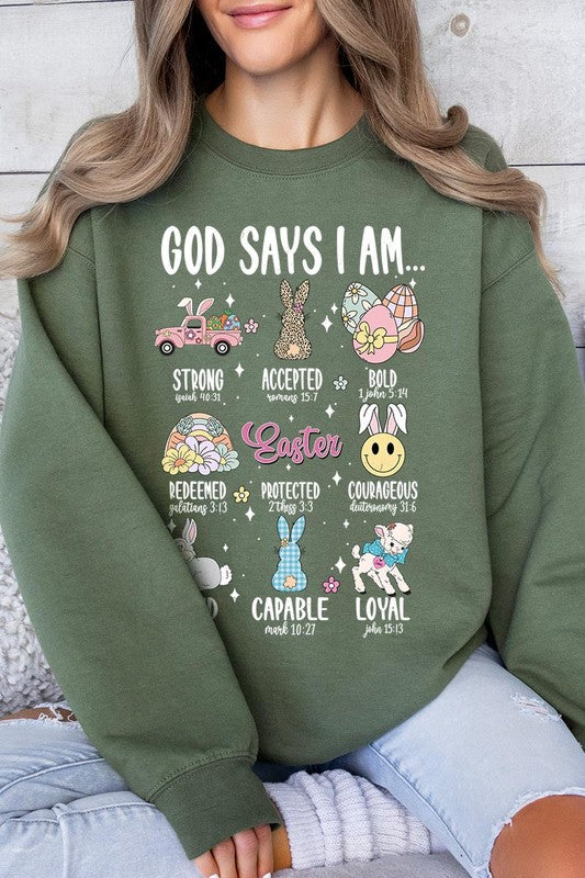 Stilla | Siger Jeg Er Kristne Grafisk Fleece Sweatshirts Hot på udsalg