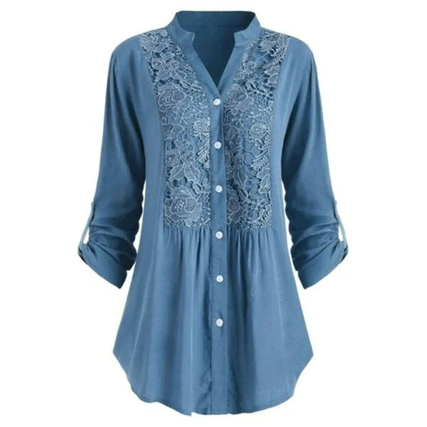 Stilla | Blouse Langærmet Bluse Med Blonde på udsalg