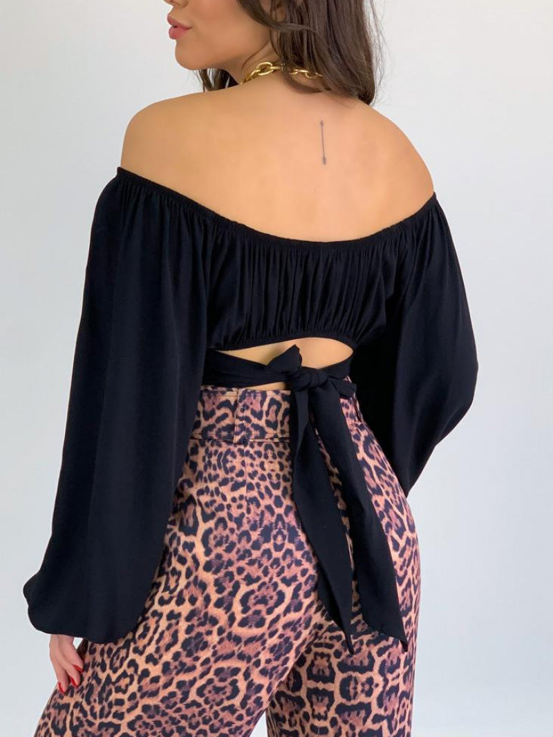 Stilla | Damebluser En Ord Krave Lang Ærme Crop Bluse Rabat