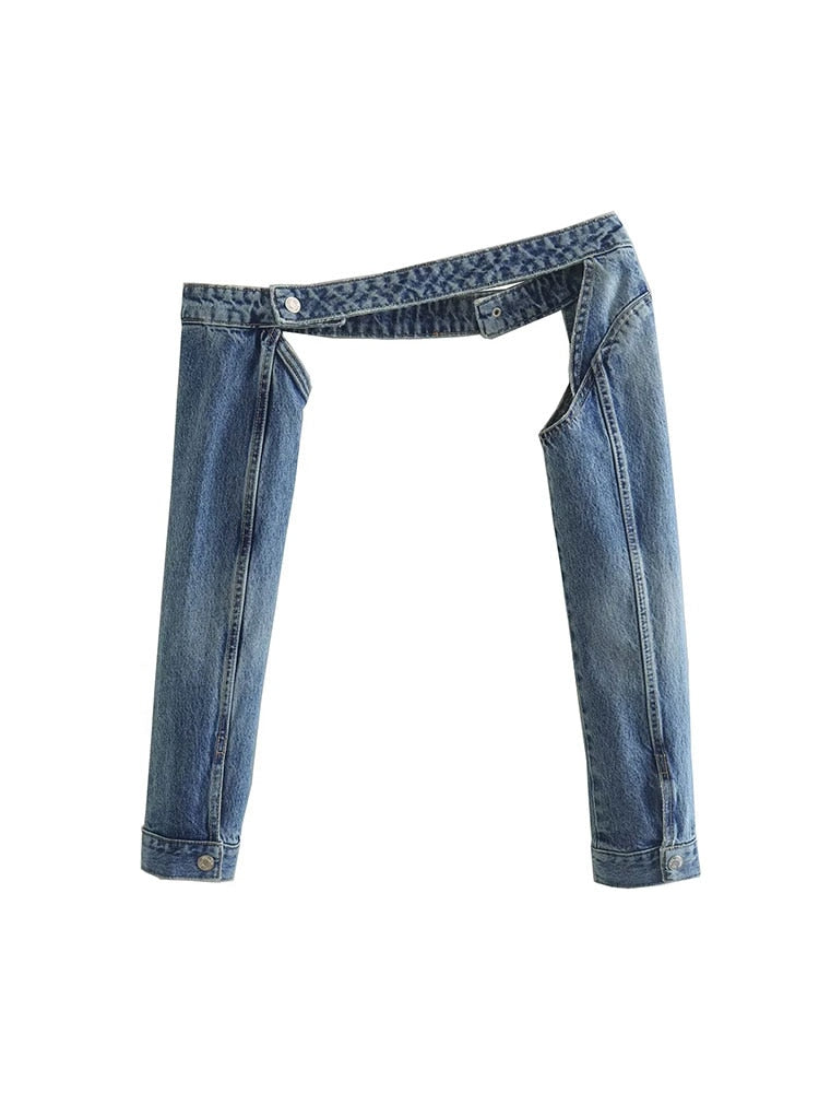 Stilla | Denim Ærmer & Denim Mini nederdel