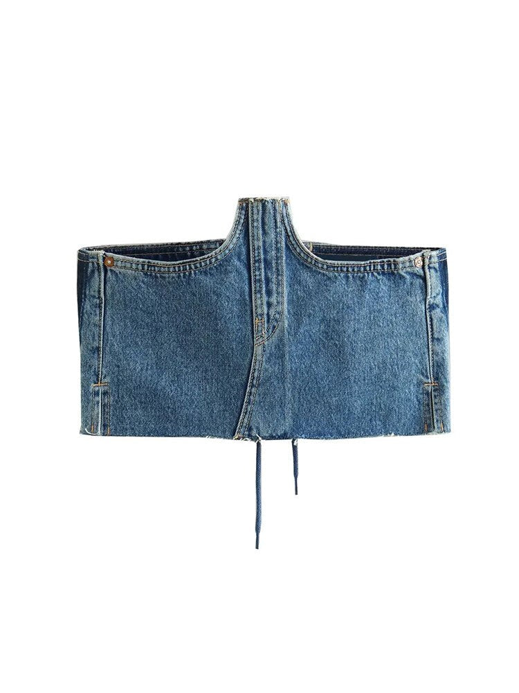 Stilla | Denim Ærmer & Denim Mini nederdel