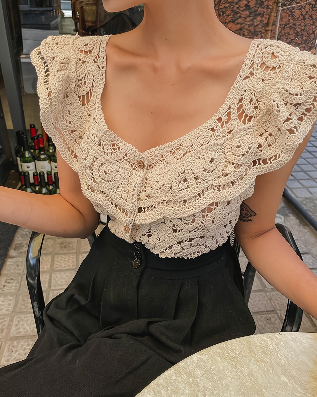 Stilla | Elegant Boho Bluse Med Knaplukning Levere