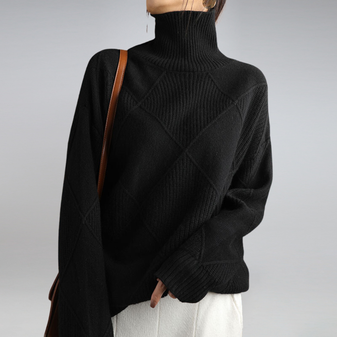 Stilla | Elegant rullekrave sweater med fin strik